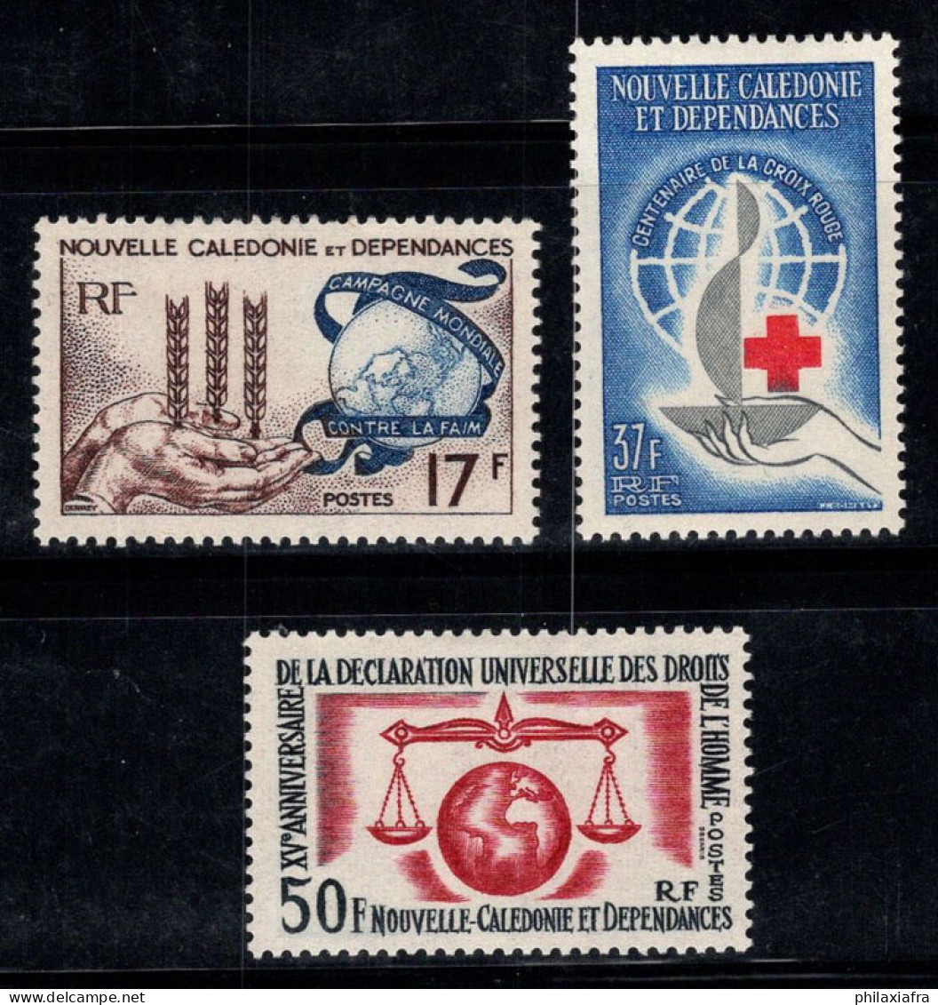 Nouvelle-Calédonie 1963 Mi. 387, 392, 393 Neuf * MH 100% Contre La Faim, Croix-Rouge, Droits De L'homme - Neufs
