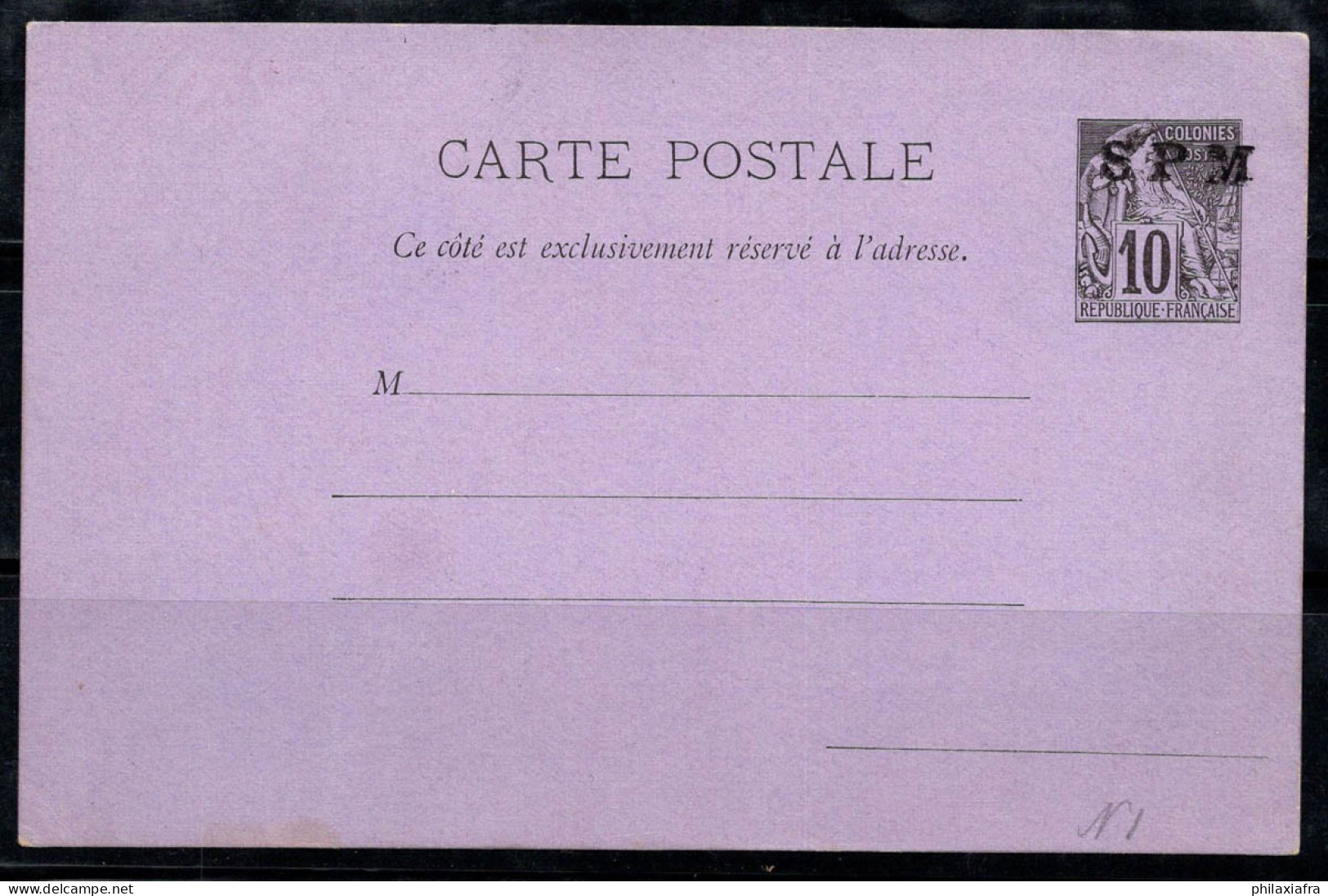 Saint-Pierre-Miquelon 1892 Entiers Postaux 100% Neuve Neuf * 10 C. SPM - Interi Postali