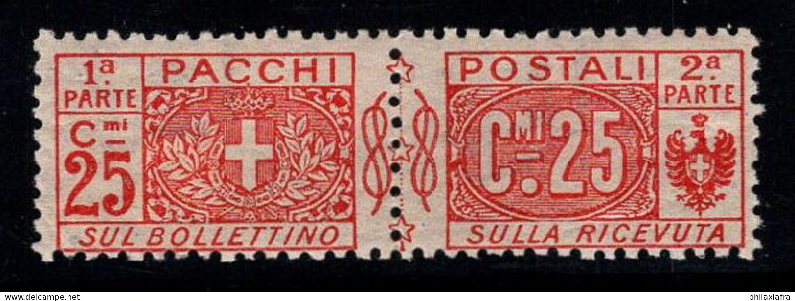 Italie 1914 Sass. 10 Neuf * MH 100% Colis Postaux 25 Quater. - Pacchi Postali