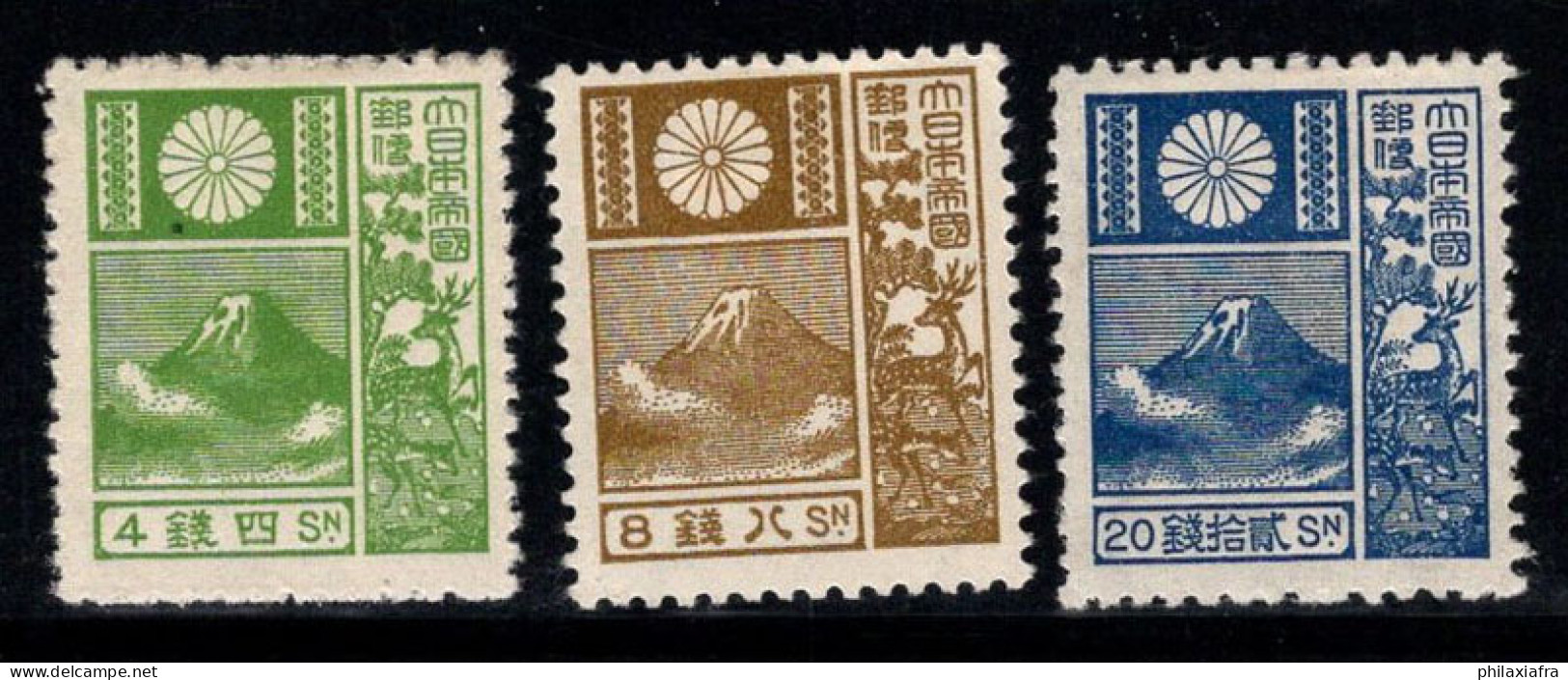 Japon 1922 Mi. 152-154 Neuf * MH 100% Fujisan Location De Voiture - Unused Stamps