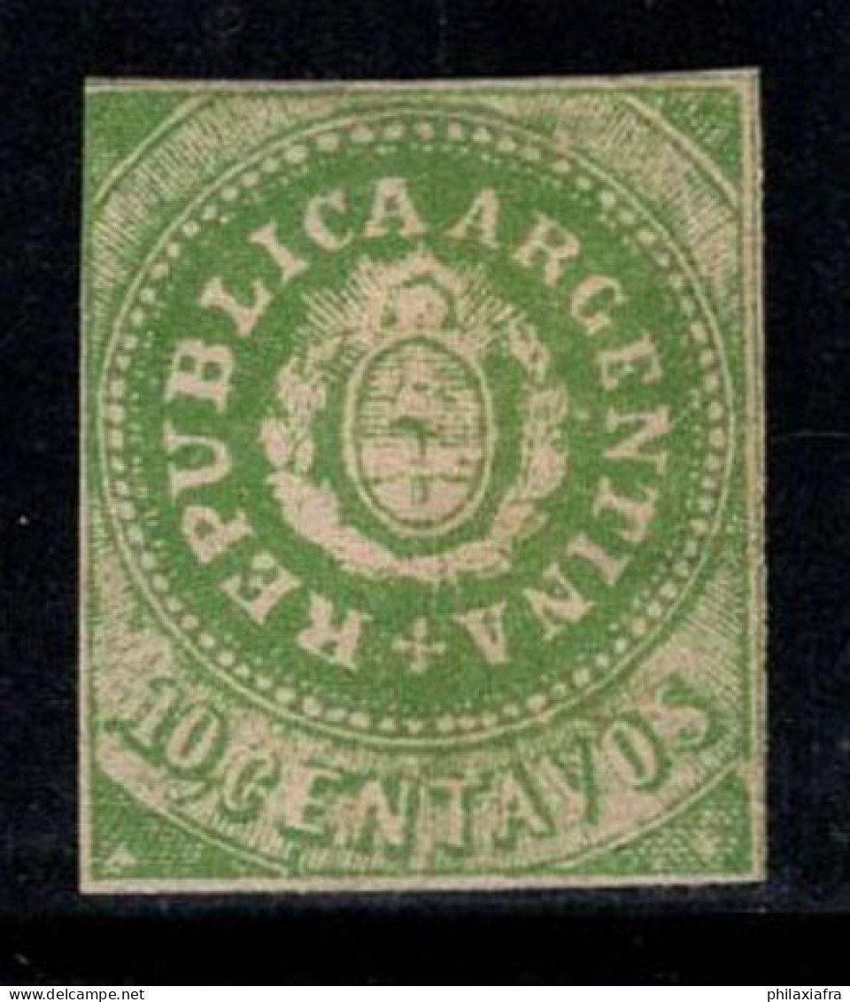Argentine 1862 Mi. 6 II Neuf * MH 40% 10 C, Armoiries - Unused Stamps