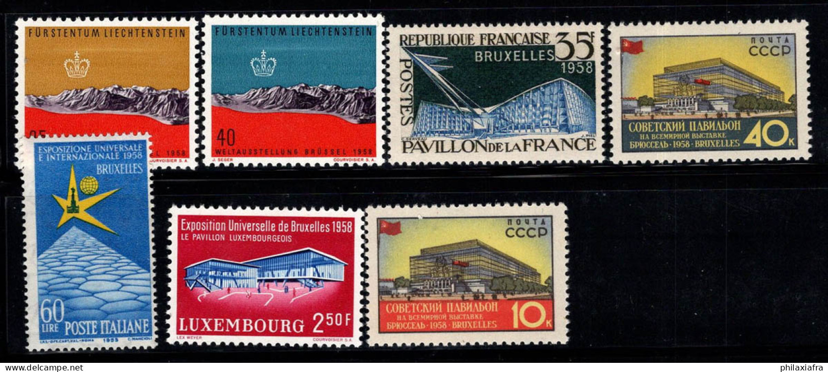 Expositions Universelles Bruxelles 1958 Neuf ** 100% France, Luxembourg, Italie - 1958 – Bruxelles (Belgique)