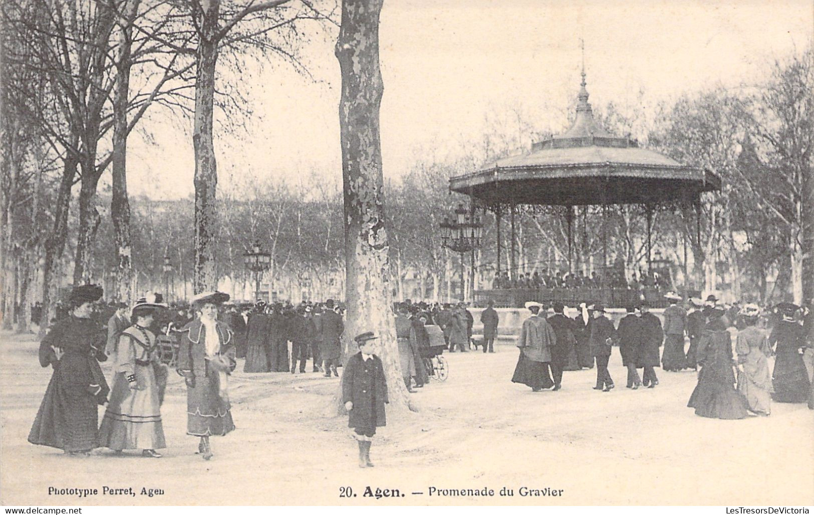 FRANCE - Agen - Promenade Du Gravier - Animé - Kiosque - Carte Postale Ancienne - Agen