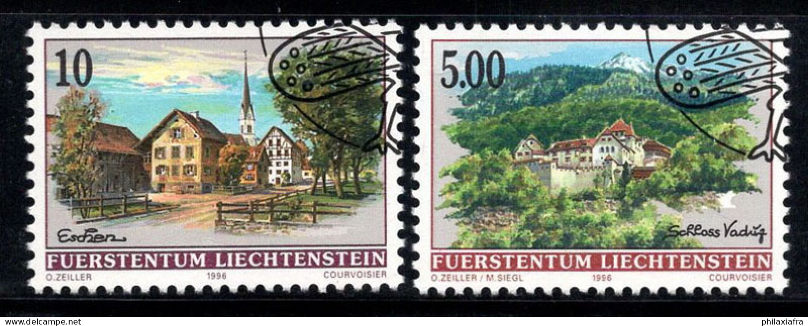 Liechtenstein 1996 Mi. 1126-27 Oblitéré 100% Village, 10 (rp), 5.00 (fr) - Gebraucht