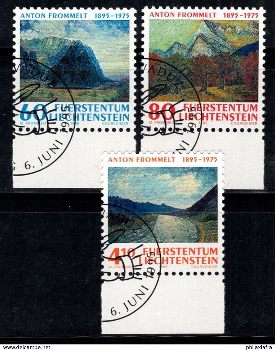 Liechtenstein 1995 Mi. 1108-10 Oblitéré 100% Peintre, Le Rhin, 60 (rp)... - Gebraucht