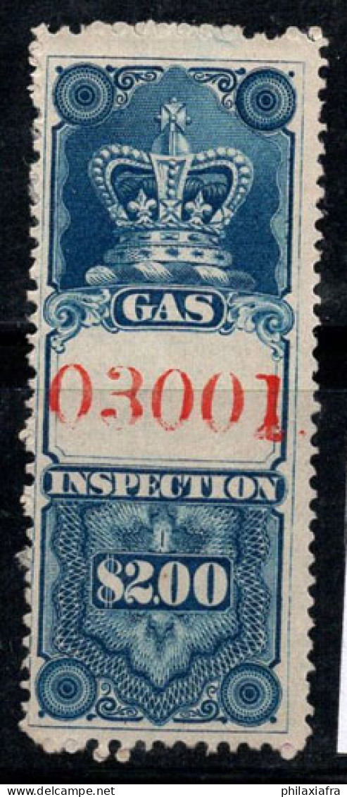 Revenu Canada 1876 Sans Gomme 100% 2$, Van Dam FG5, Inspection Du Gaz - Fiscale Zegels