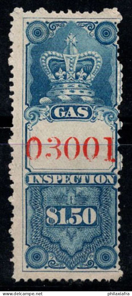 Revenu Canada 1876 Sans Gomme 100% 1.5$, Van Dam FG4, Inspection Du Gaz - Steuermarken