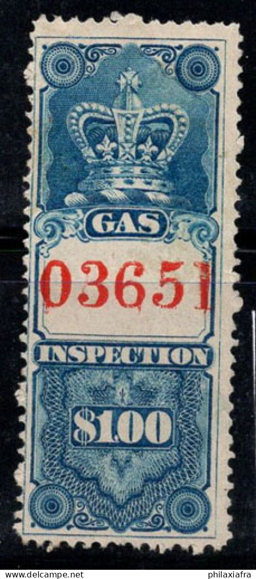 Revenu Canada 1876 Sans Gomme 100% 1$, Van Dam FG3, Inspection Du Gaz - Fiscaux