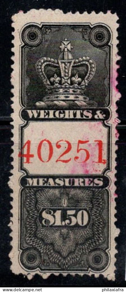 Revenu Canada 1876 Sans Gomme 100% 1.50$, Van Dam FWM11, Poids Et Mesures - Steuermarken