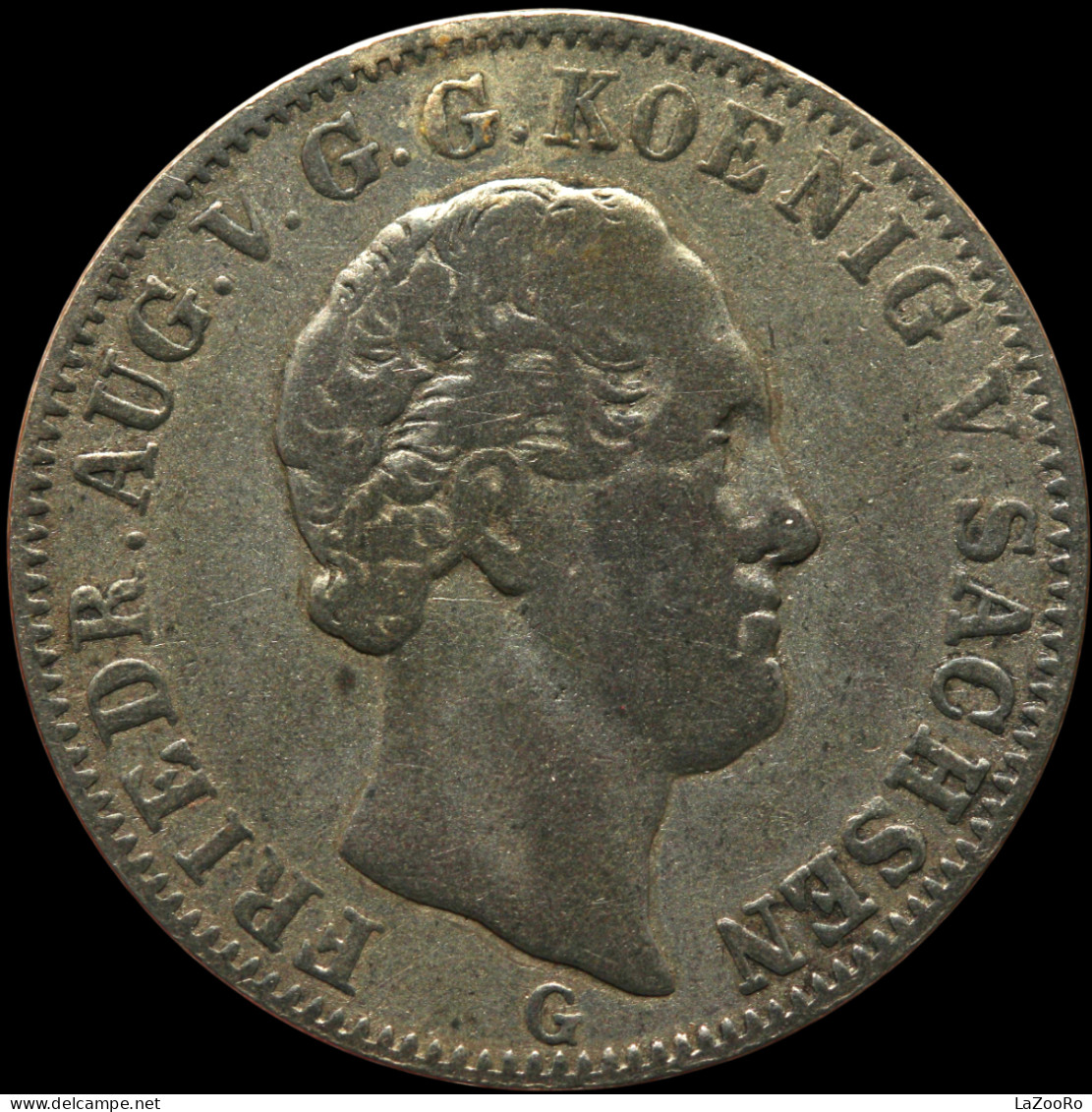 LaZooRo: Germany SAXONY ALBERTINE 1/6 Thaler 1843 G VF / XF Scarce - Silver - Taler En Doppeltaler