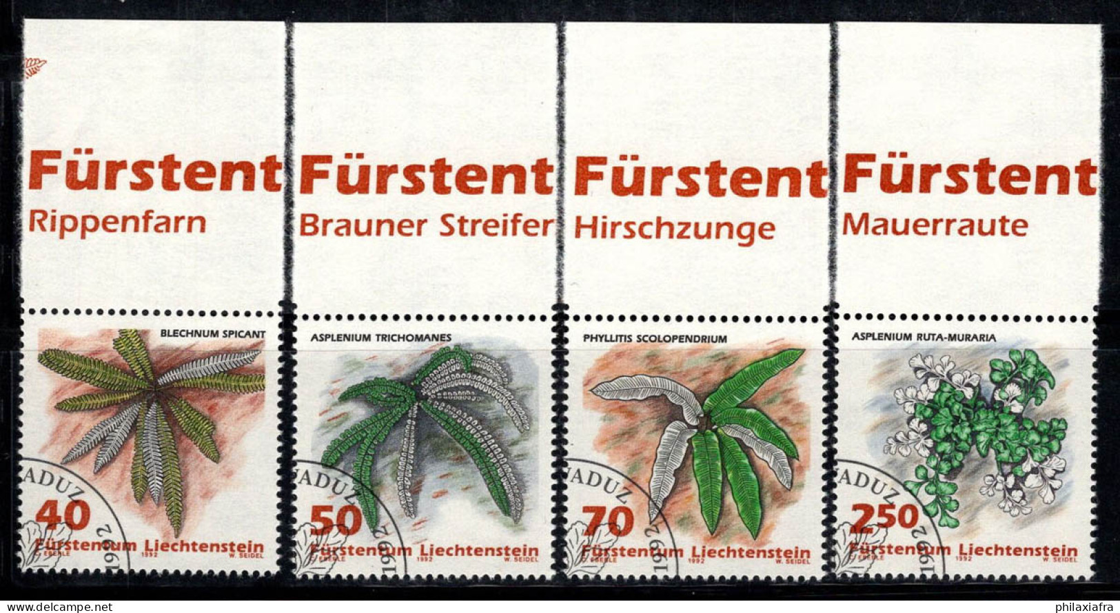 Liechtenstein 1992 Mi. 1045-48 Oblitéré 100% Plantes, 40 (rp), 50 (rp)... - Gebraucht