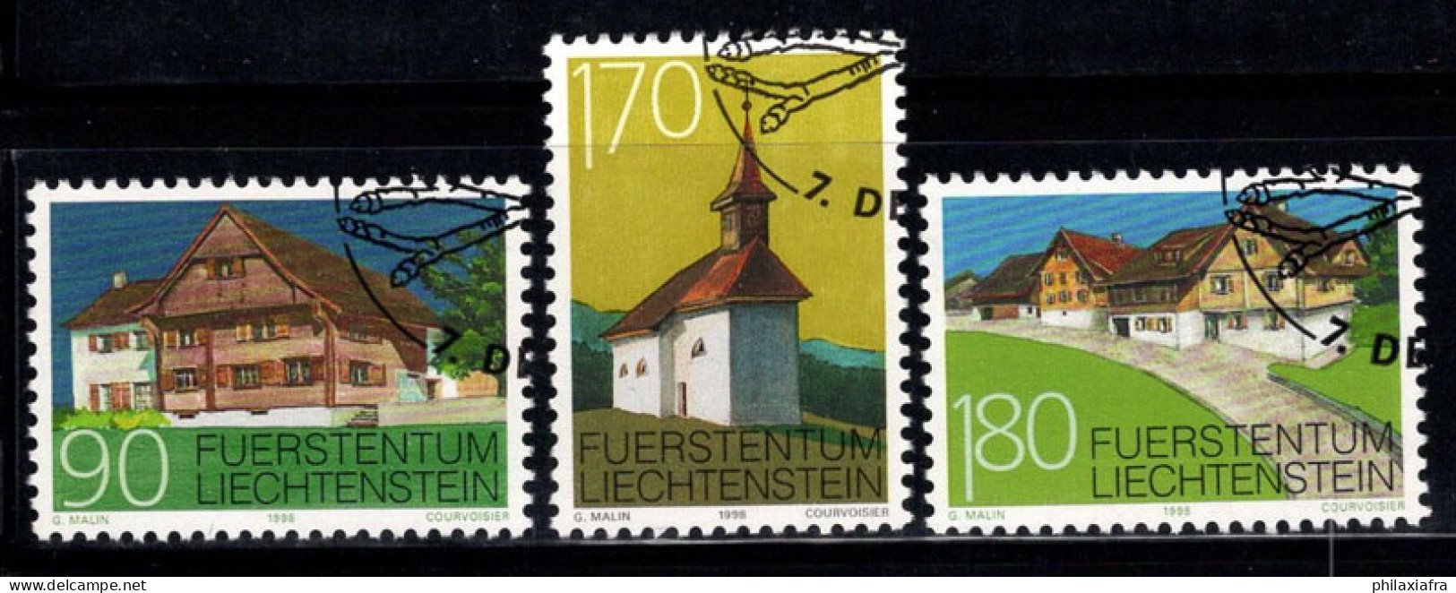 Liechtenstein 1998 Mi. 1186-88 Oblitéré 100% Monuments, Architecture,90 (rp) - Gebraucht