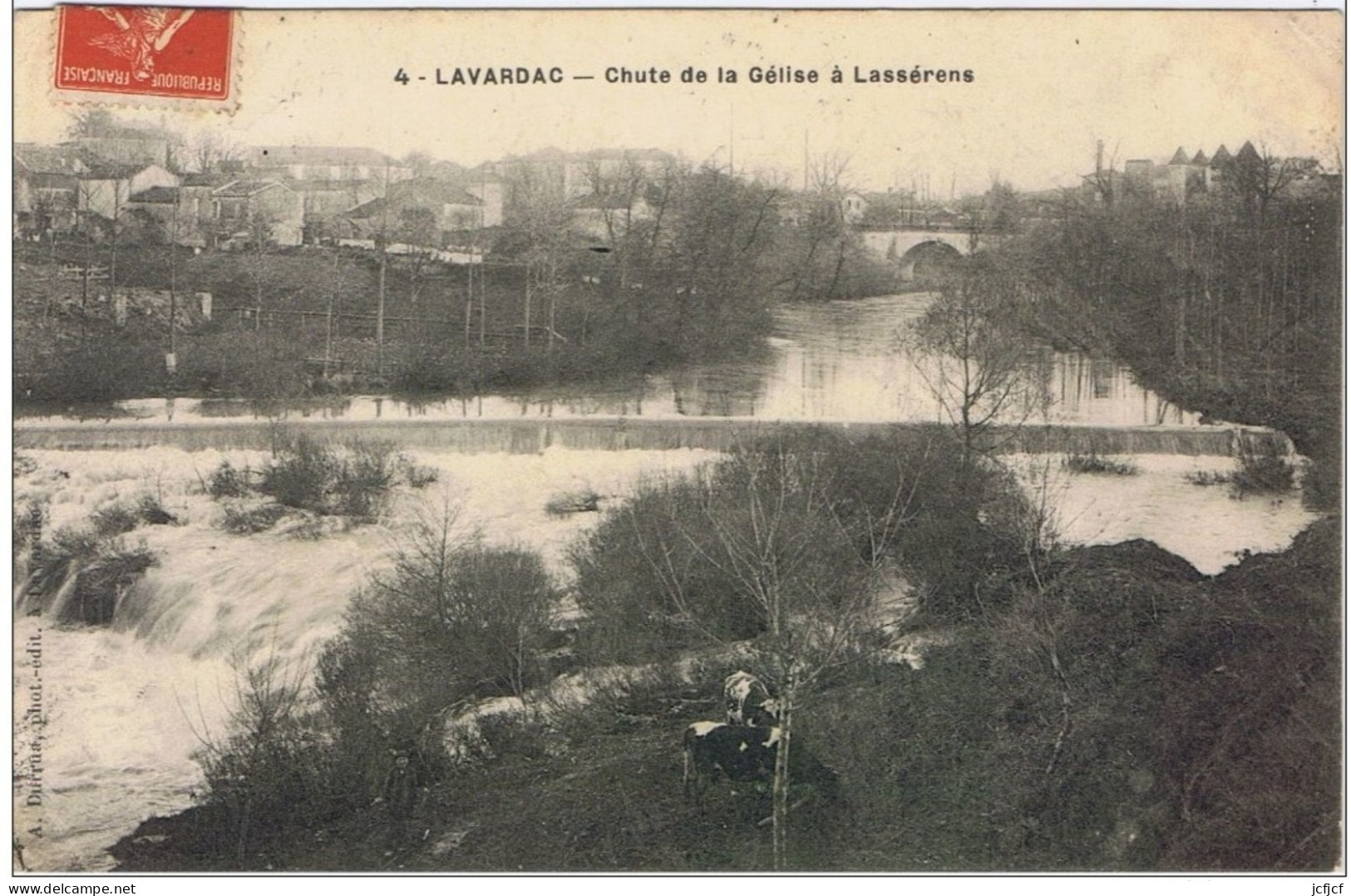 Cpa..47..LAVARDAC..LOT ET GARONNE..CHUTE DE LA GELISE A LASSERENS.. - Lavardac