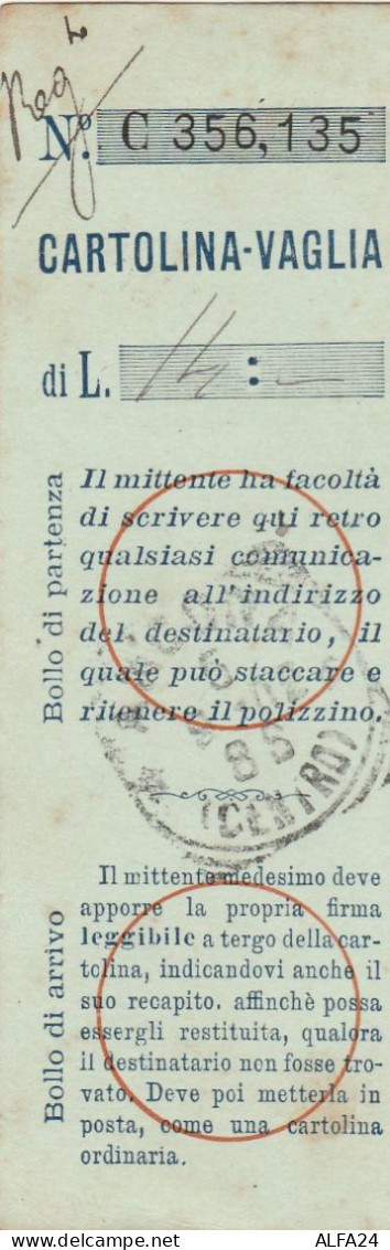 CARTOLINA VAGLIA PRIMI 900 RICEVUTA (FX158 - Taxe Pour Mandats