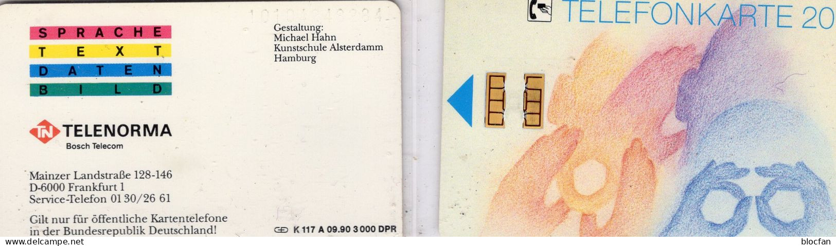 Gemälde TK K117A+B/1990 O 160€ Telenorma Bosch Telecom Kunstschule Alsterdamm Wildegans Hahn TC Art Phonecard Of Germany - Culture