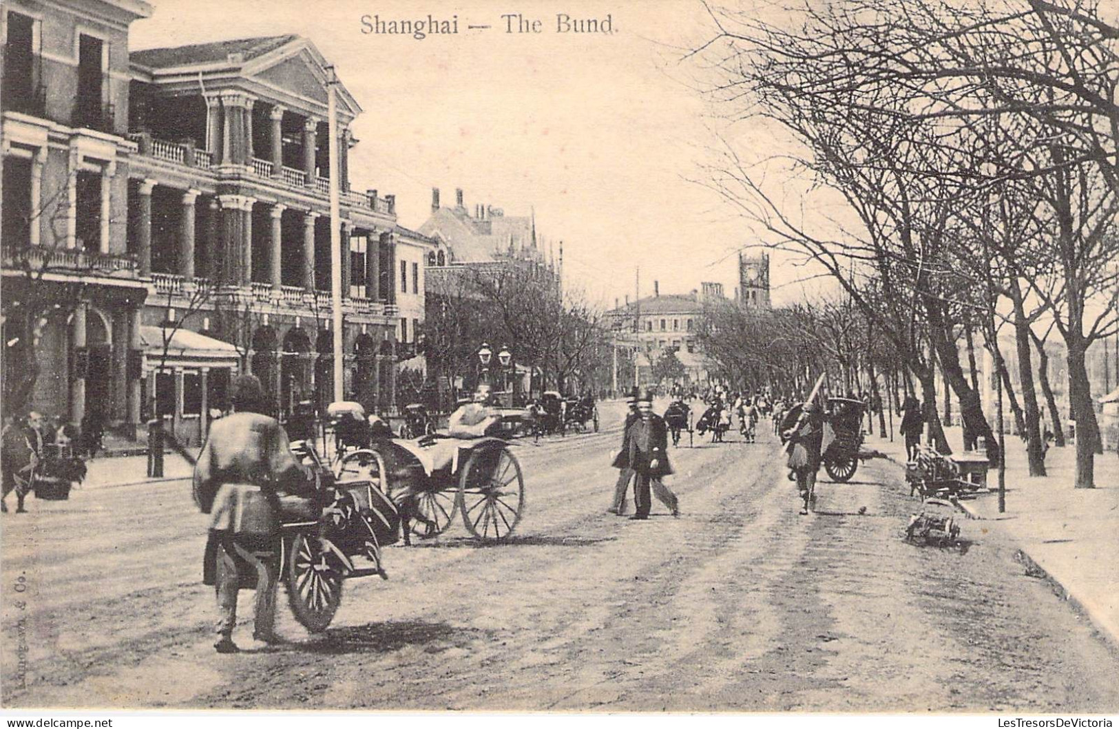 Chine - Shanghai - The Bund - Charrette à Main - Animé  - Pousse Pousse - Carte Postale Ancienne - China