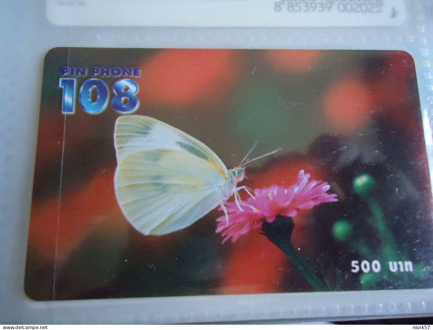THAILAND USED  CARDS PIN 108  BUTTERFLIES  UNITS 500 - Butterflies