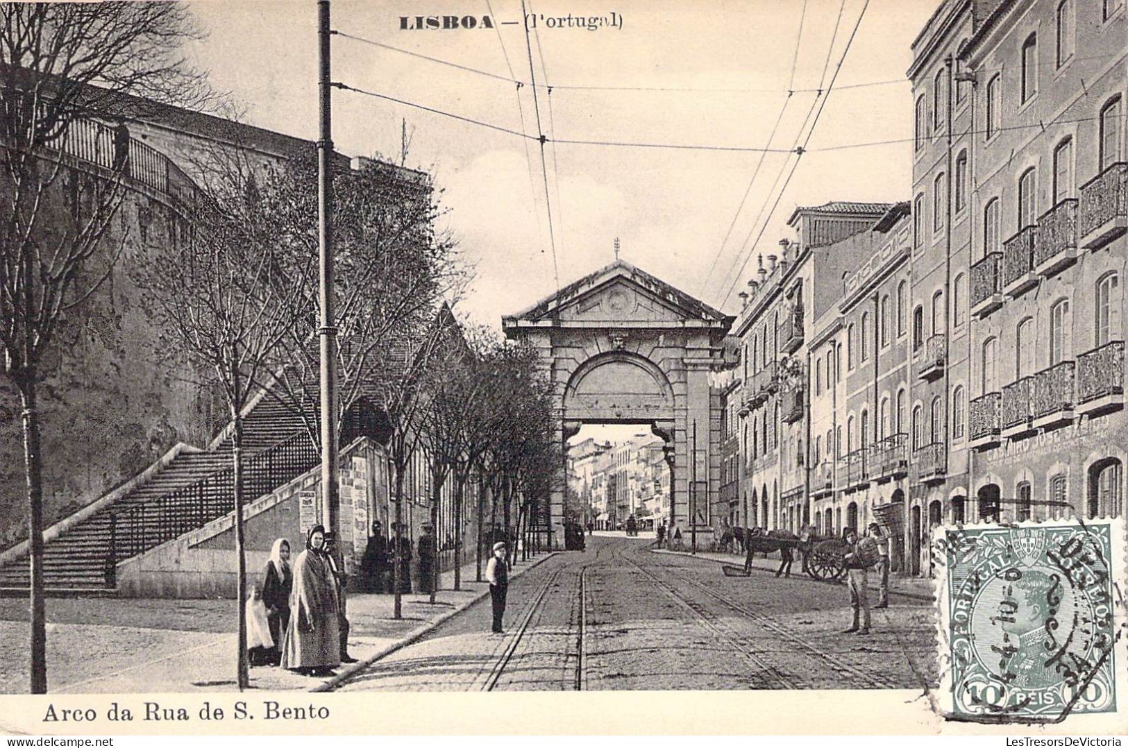 Portugal - Lisboa - Arco Da Rua De S. Bento - Oblitération Hexagonale - Animé - Martin & Silva - Carte Postale Ancienne - Lisboa