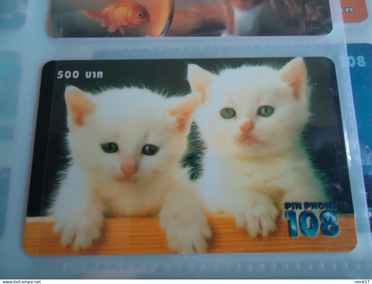 THAILAND USED    CARDS PIN 108  ANIMALS  CATS CAT RARE  UNITS 500 - Katten