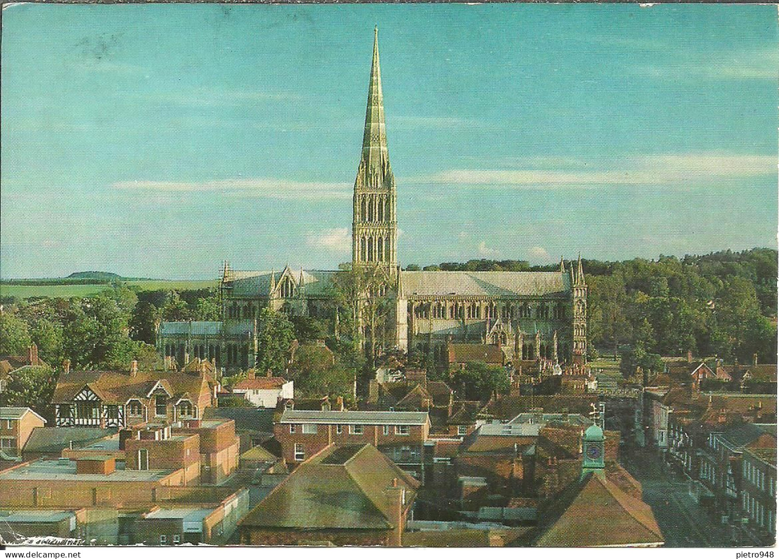 Salisbury (England, Wiltshire, U.K.) The Cathedral Seen From The Tower Of St. Thomas' Church - Salisbury