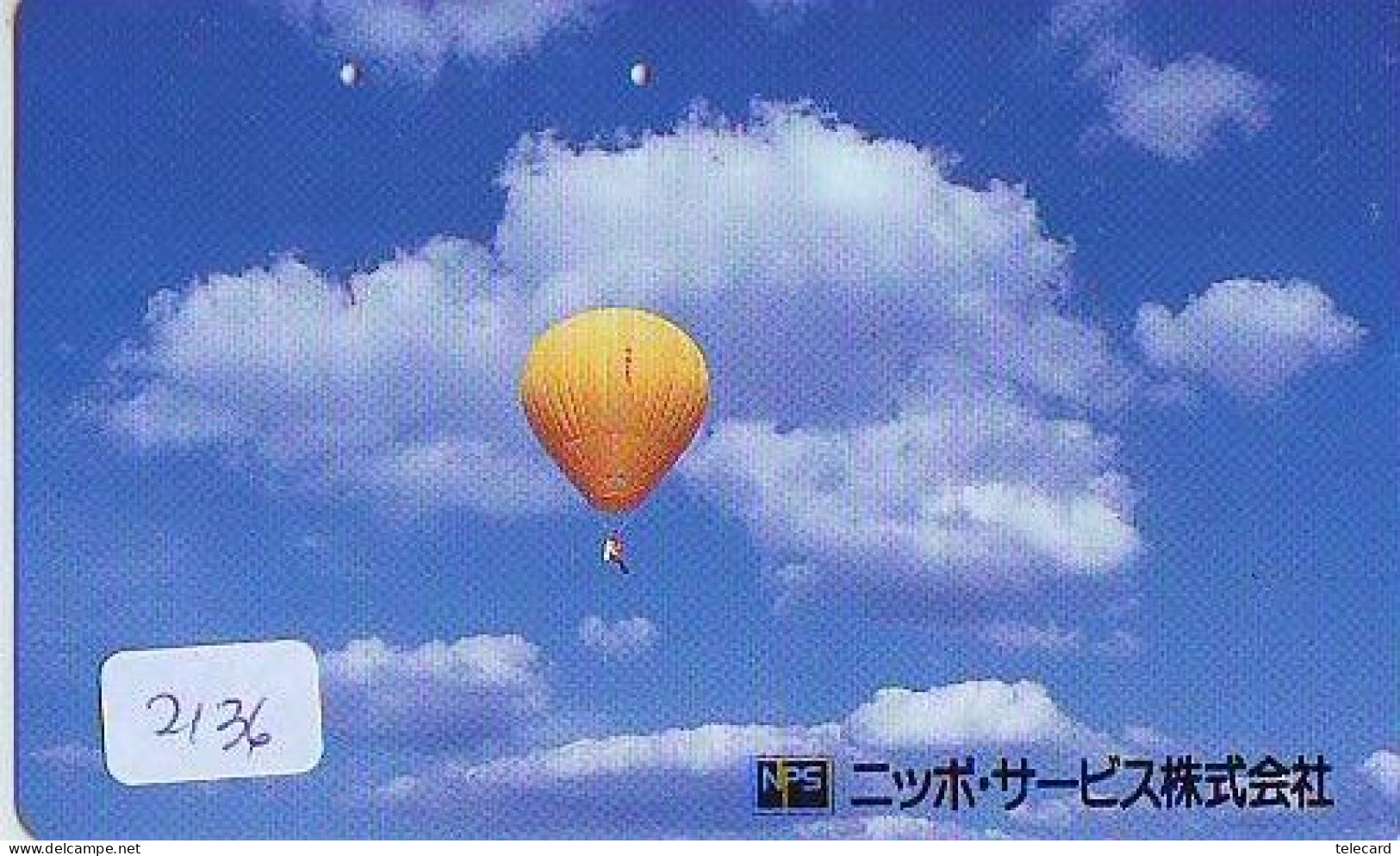 Carte Prepayee JAPON * (2136) BALLON * MONTGOLFIERE - Hot Air Balloon * Aerostato * Heißluft Prepaid CARD JAPAN - - Sport