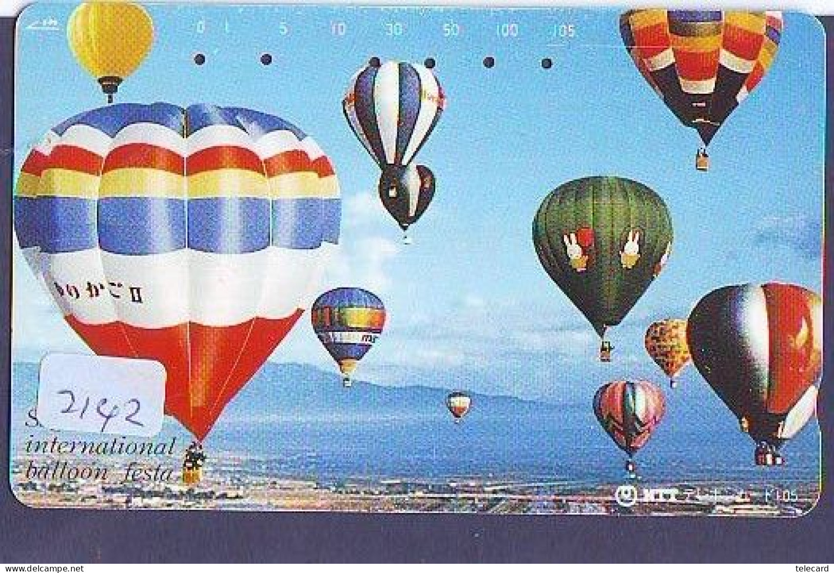 Carte Prepayee JAPON * (2142) BALLON * MONTGOLFIERE - Hot Air Balloon * Aerostato * Heißluft Prepaid CARD JAPAN - - Sport