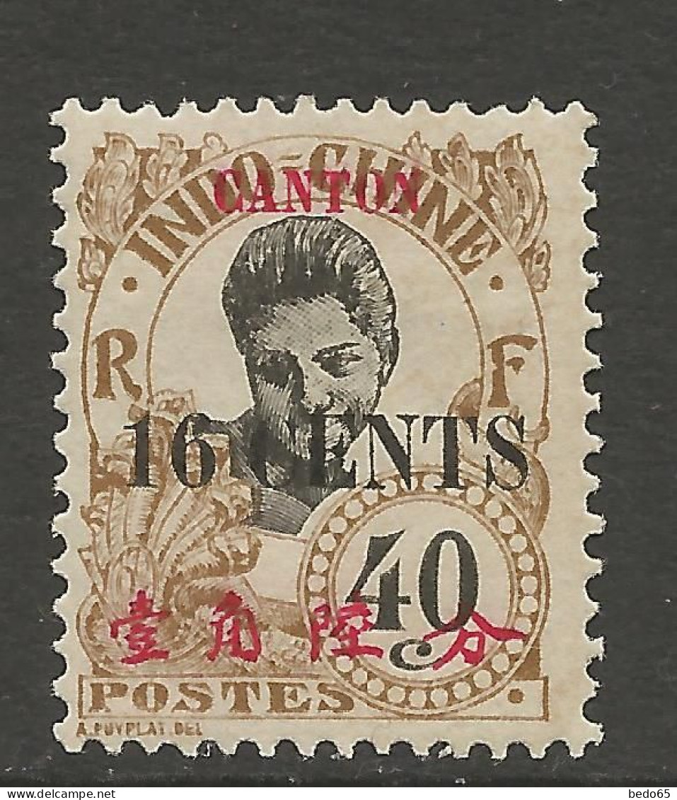 CANTON N° 77 Gom Coloniale NEUF* TRACE DE CHARNIERE / Hinge / MH - Neufs