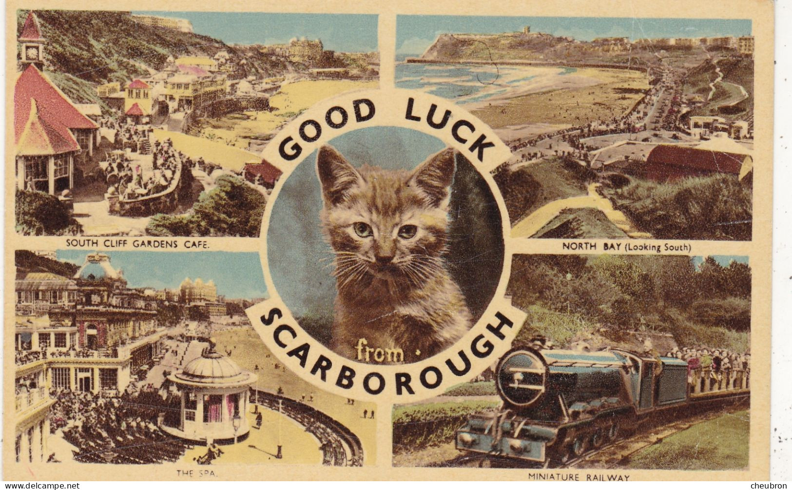 ANGLETERRE.. GOOD LUCK FROM SCARBOROUGH. ANNEE  1953  + TEXTE - Scarborough