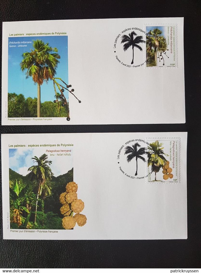 Polynesia 2021 Polynesie PALM TREE Palmier Arbre Flora Palme Palmra Palma 2v FDC - Unused Stamps
