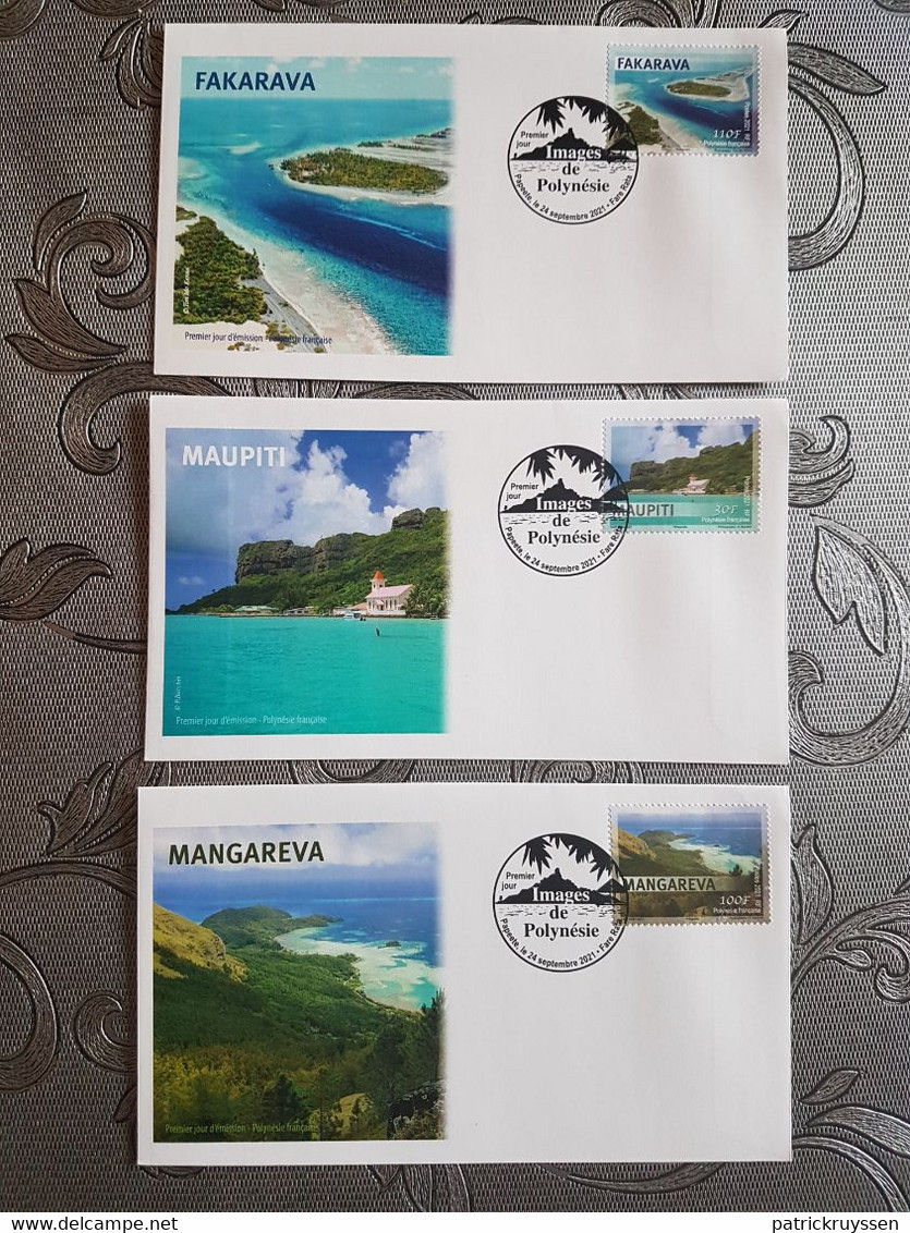 Polynesia 2021 Polynesie Images Island MAUPITI MANGAREVA FAKARAVA Tourism 3EN FDC PJ - Unused Stamps