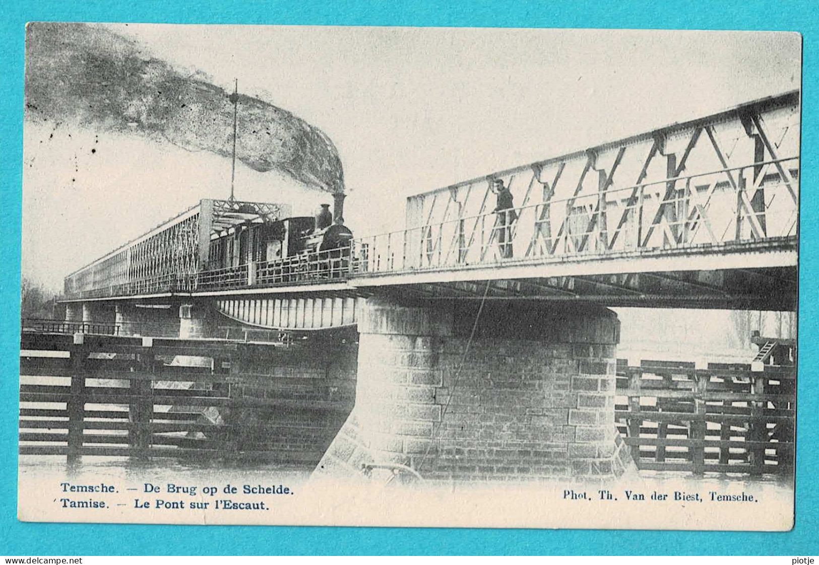 * Temse - Tamise (Oost Vlaanderen) * (Phot Th. Van Der Biest) Brug Op De Schelde, Pont Sur L'Escaut, Train, Zug, Trein - Temse