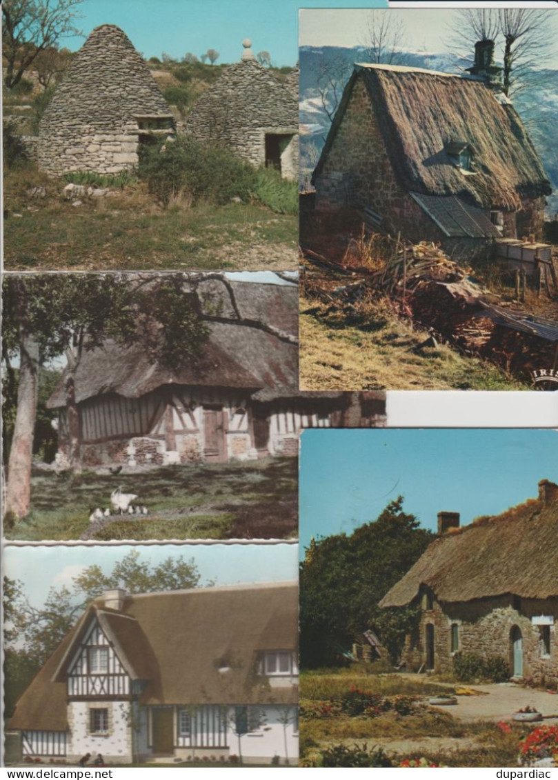 MAISONS TRADITIONNELLES / Lot De 800 Cartes à 10c. : Chaumières, Burons, Sécadous, Cazelles, Manoirs, Bories, Gariottes - 500 Postkaarten Min.