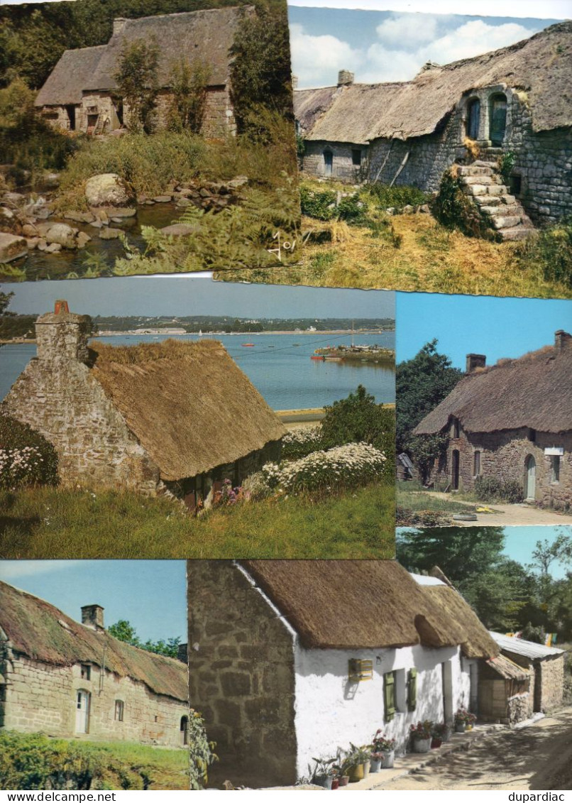 MAISONS TRADITIONNELLES / Lot de 800 cartes à 10c. : chaumières, burons, sécadous, cazelles, manoirs, bories, gariottes