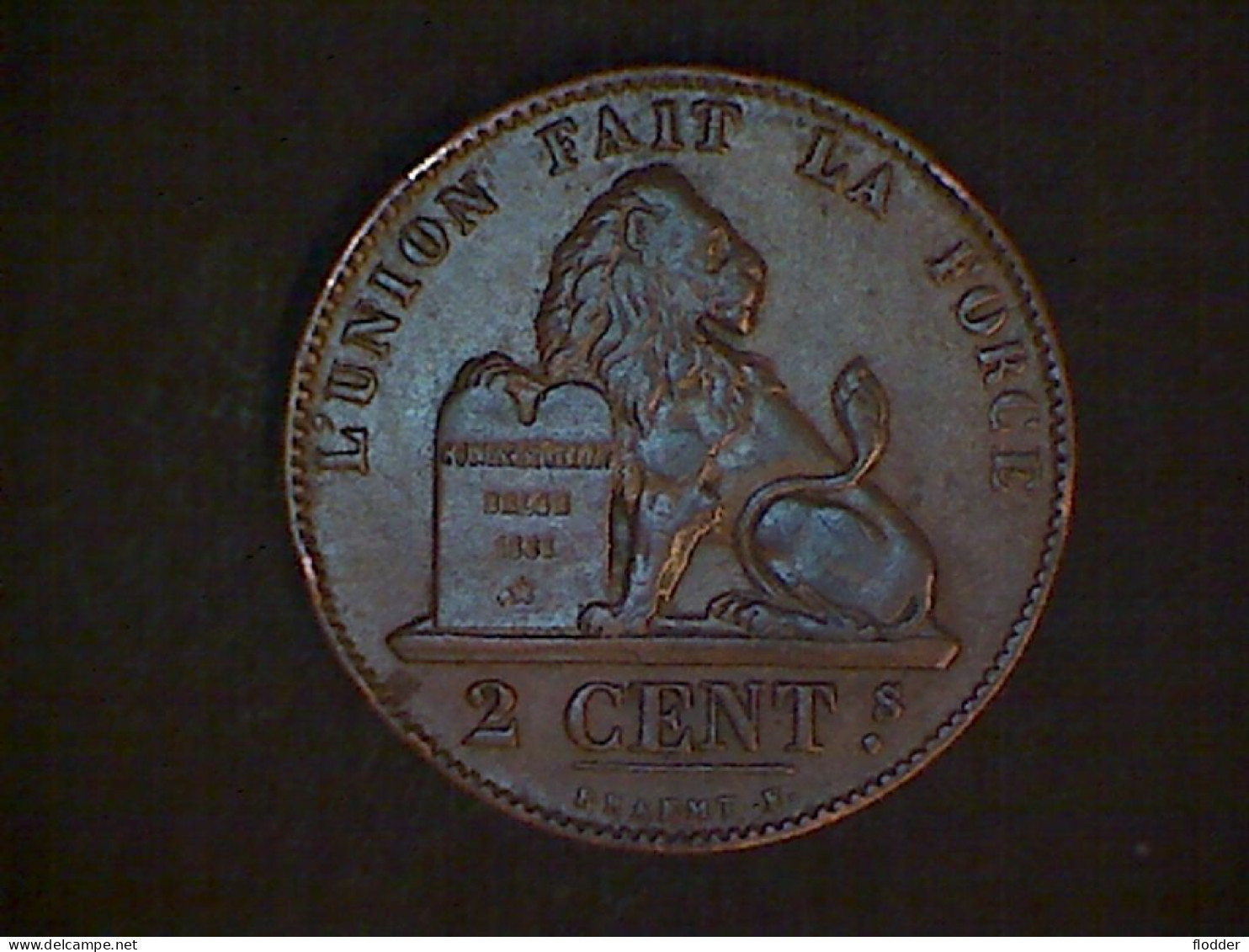 2 Centimes 1864/1, ONVOLLEDIGE Stempel, Misslag - 2 Cent