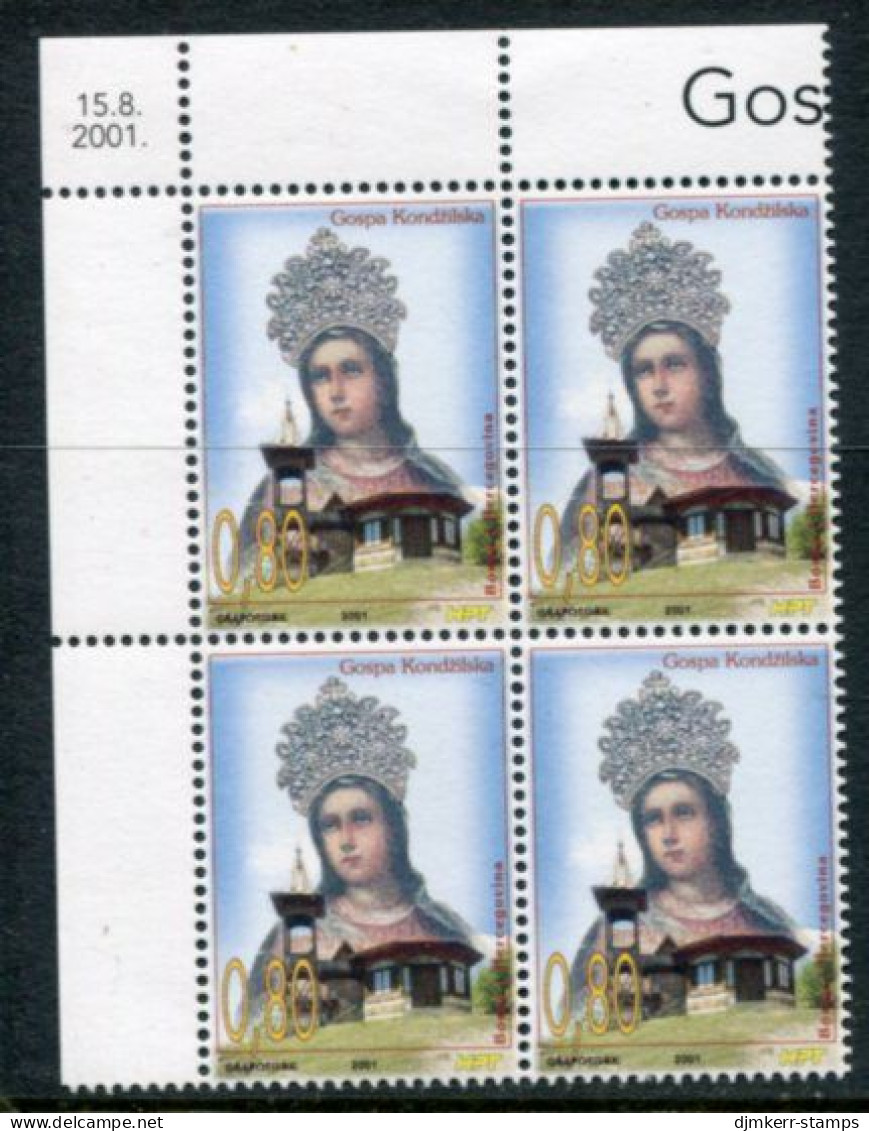 BOSNIA HERCEGOVINA (CROAT) 2001 Madonna Of Kondzilo Block Of 4 MNH / **  Michel 77 - Bosnia Erzegovina