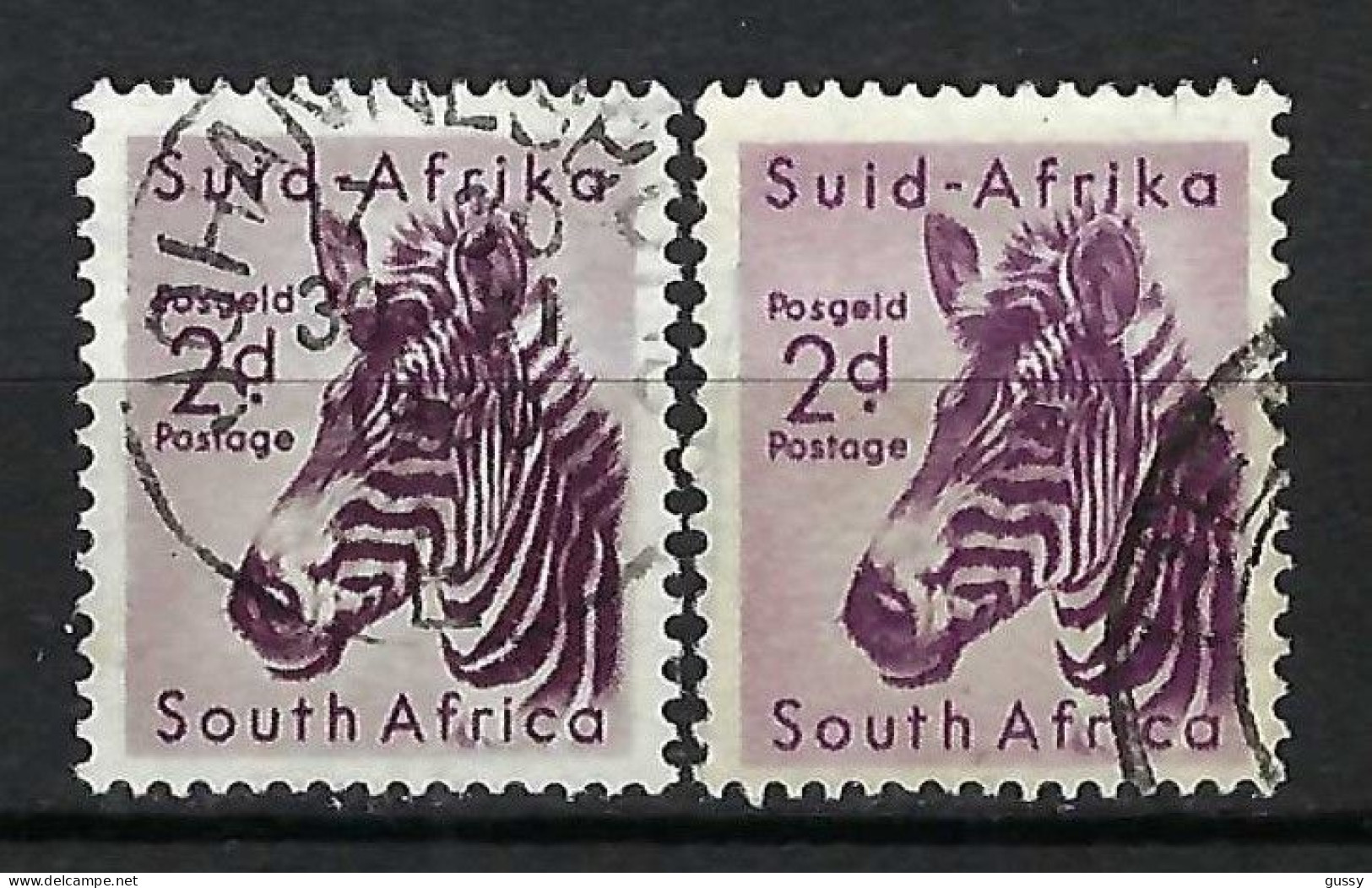 AFRIQUE Du SUD Ca. 1960: TP Obl. "ANIMAUX", 2 Nuances - Used Stamps