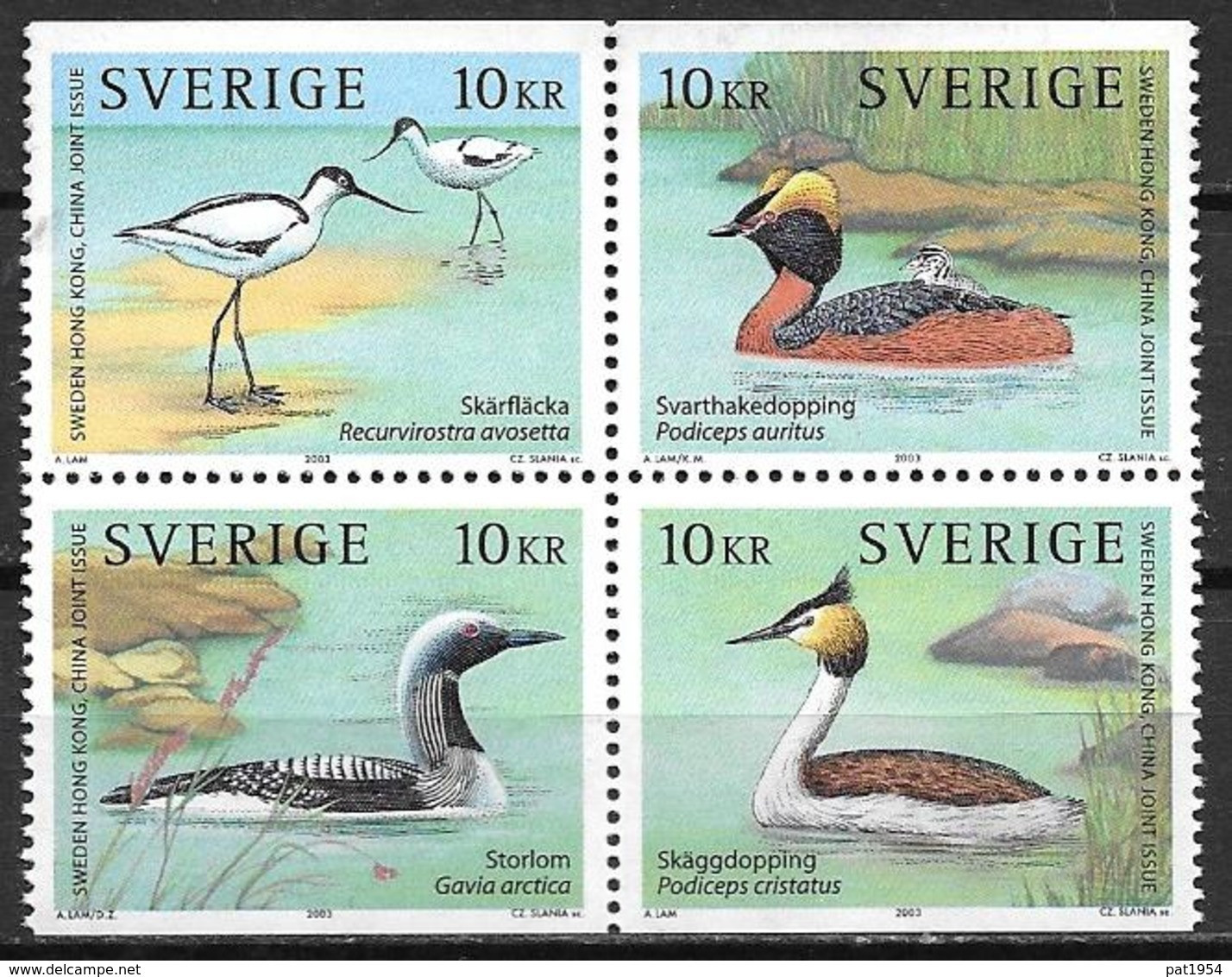 Suède 2003 N°2349/2352 Neufs En Bloc De 4, Oiseaux Aquatiques - Neufs