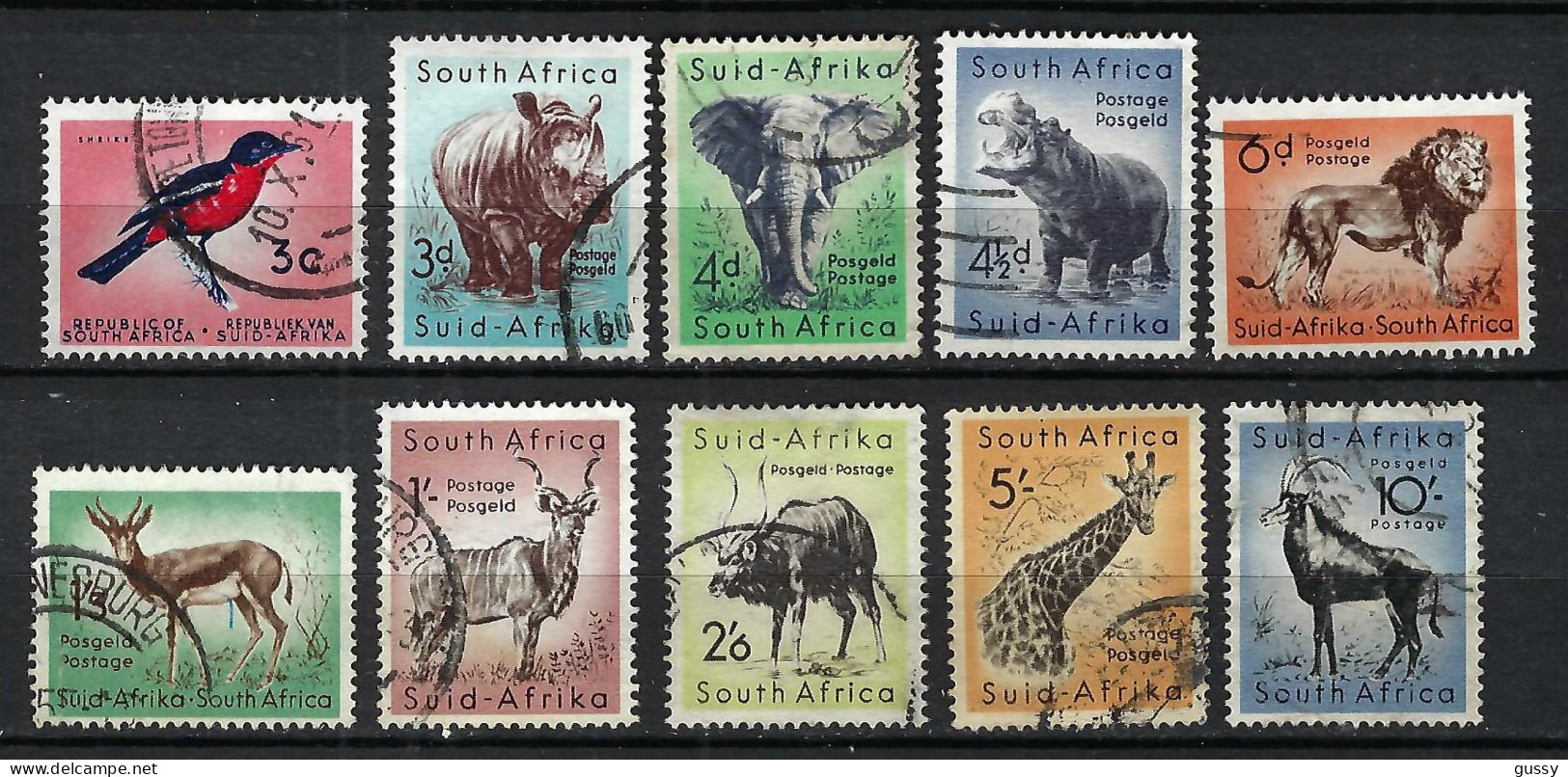 AFRIQUE Du SUD Ca. 1960: TP Obl. "ANIMAUX" - Used Stamps