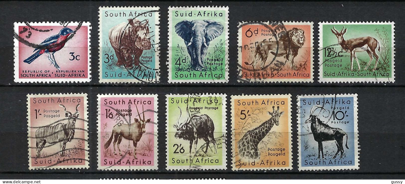 AFRIQUE Du SUD Ca. 1960: TP Obl. "ANIMAUX" - Used Stamps