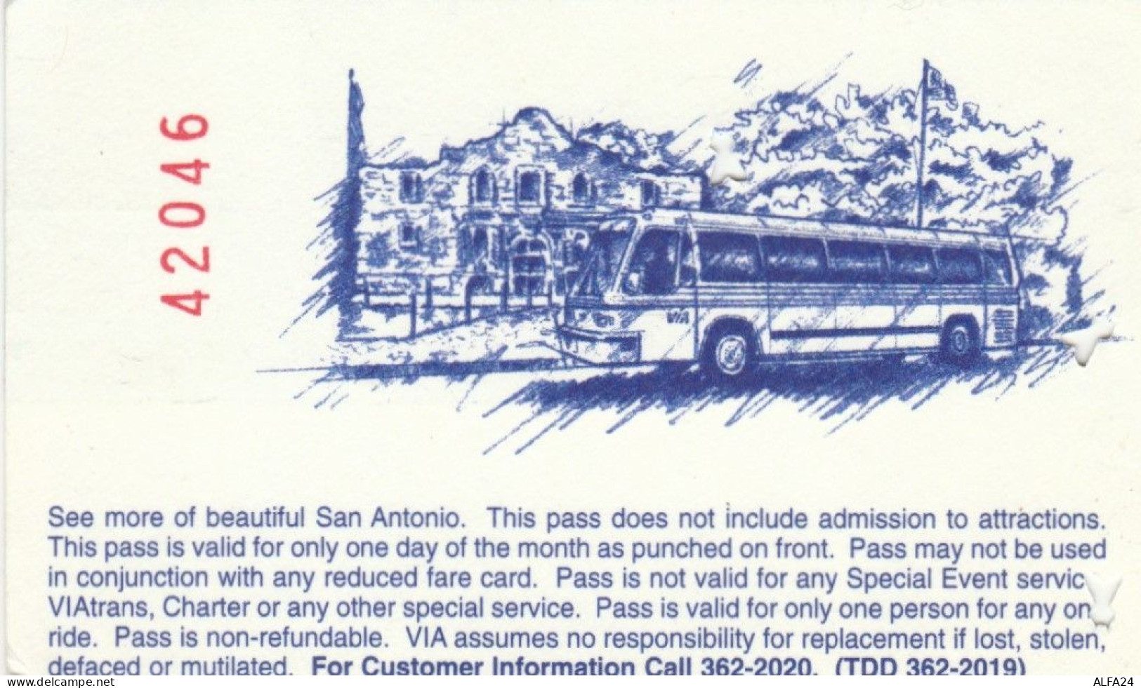 BIGLIETTO SAN ANTONIO TEXAS PASS 1 DAY (MF1950 - Welt