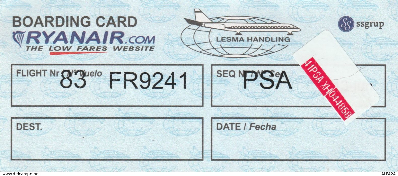 BIGLIETTO BOARDIN PASS RYAN AIR GRAN PREMIO CATALOGNA (MF1899 - Europa