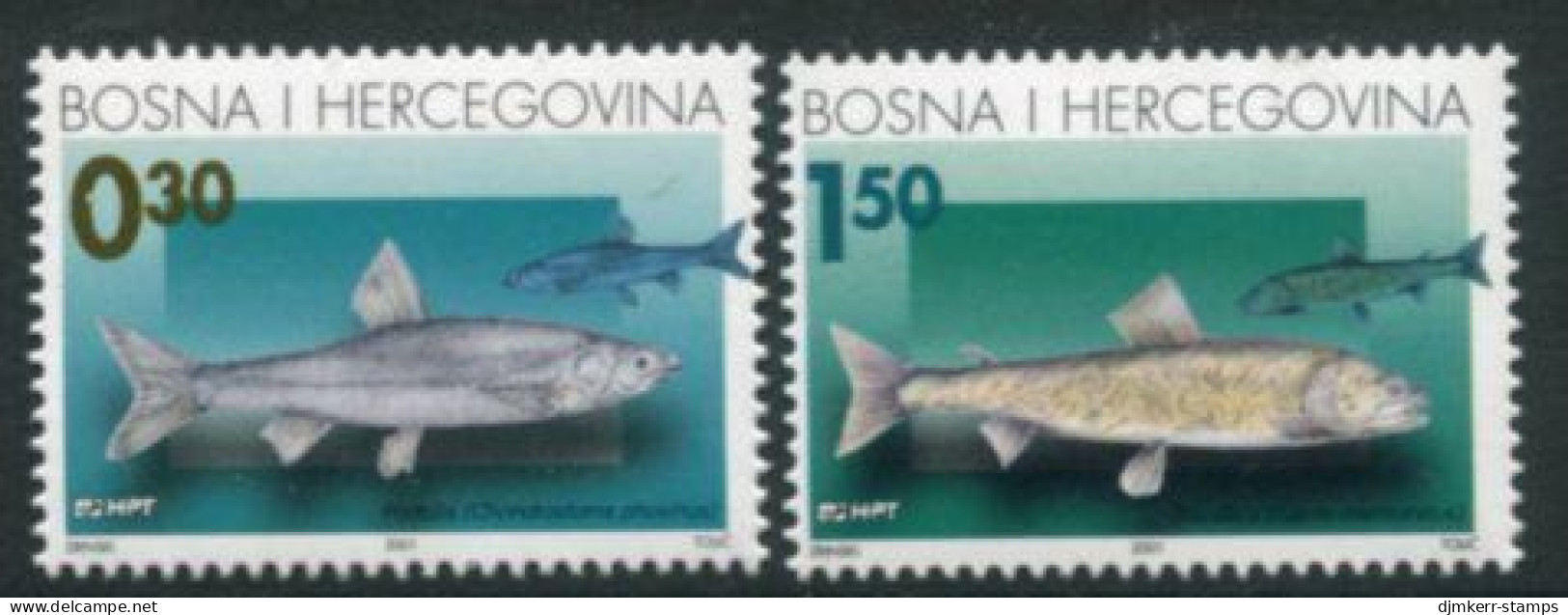 BOSNIA HERCEGOVINA (CROAT) 2001 Fish MNH / **.  Michel 68-69 - Bosnia Herzegovina