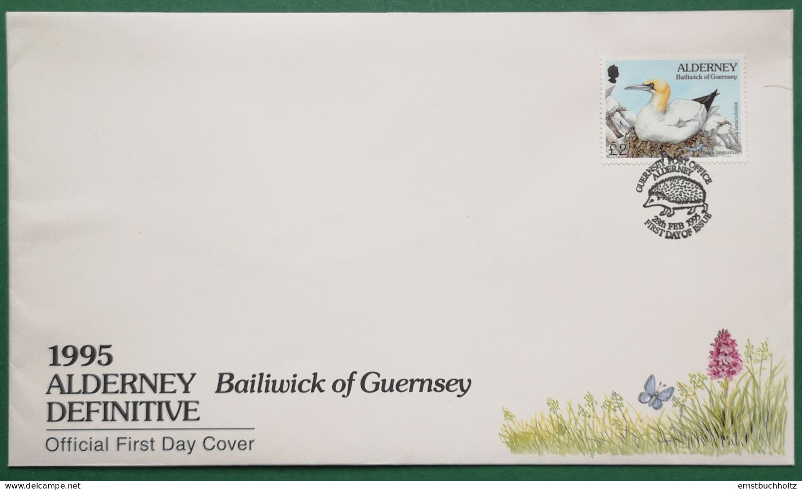 Alderney Guernsey 1995 FDC Mit SSt. Igel - Alderney