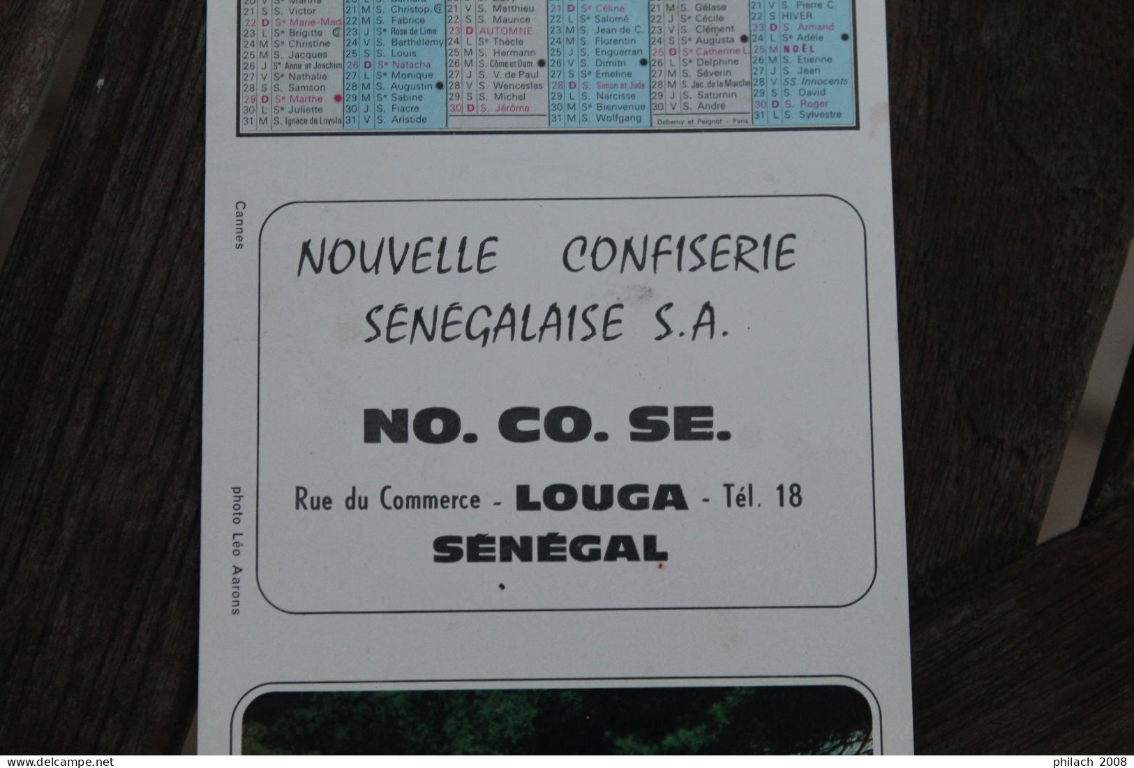 Calendrier Publicitaire De La Société NOUVELLE CONFISERIE SENEGALAISE SA - Petit Format : 1961-70