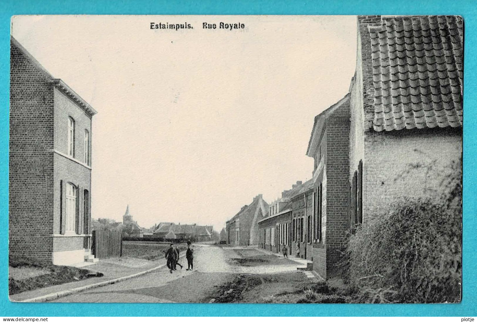 * Estaimpuis (Hainaut - La Wallonie) * Rue Royale, église, Animée, Old, Rare, Vue Générale, Panorama - Estaimpuis