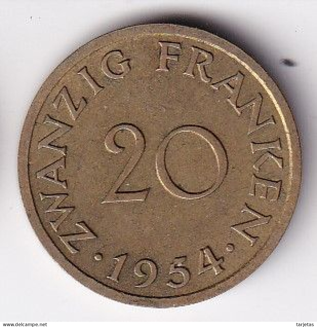 MONEDA DE SARRE DE 20 FRANCS DEL AÑO 1954 - 20 Francos