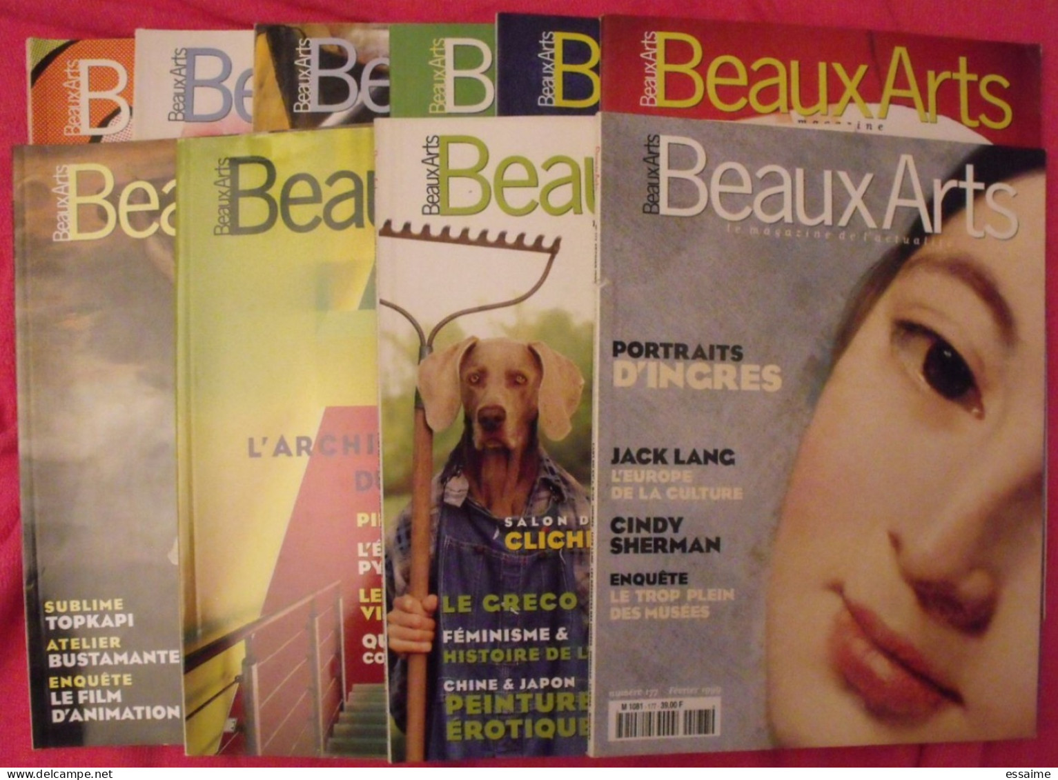 Lot De 10 N° De La Revue Beaux Arts 1999-2003. I,gres Gréco Van Dyck Rembrandt Fiac Fauve Gauguin Erro Hybert Delaunay - Kunst