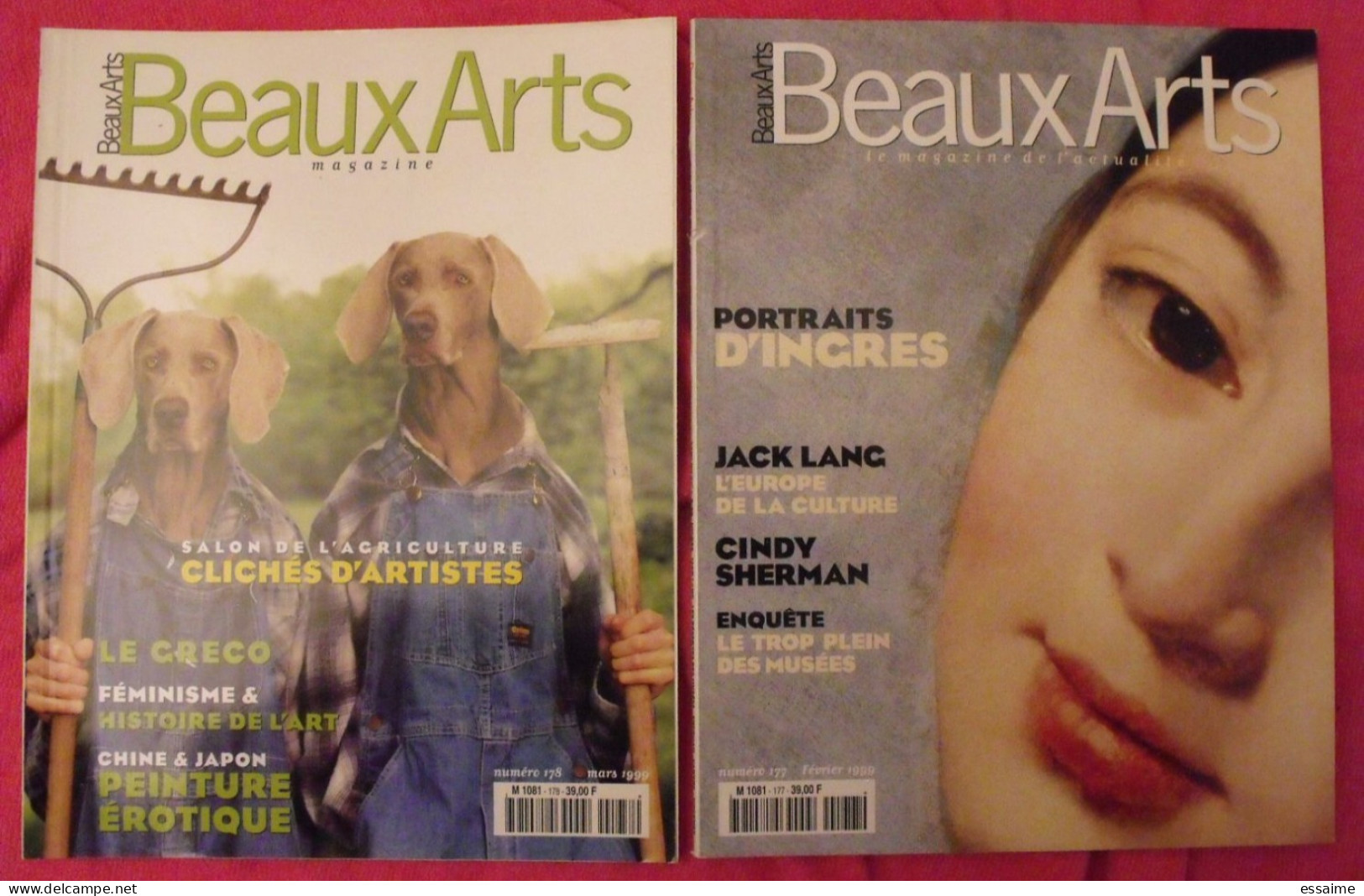 Lot De 10 N° De La Revue Beaux Arts 1999-2003. I,gres Gréco Van Dyck Rembrandt Fiac Fauve Gauguin Erro Hybert Delaunay - Art