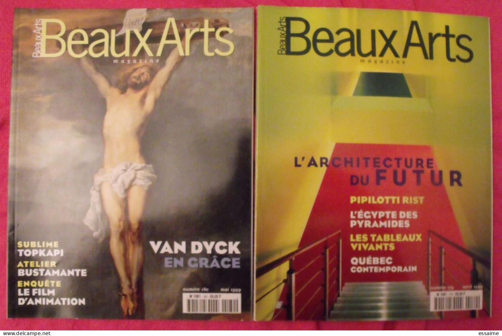 Lot De 10 N° De La Revue Beaux Arts 1999-2003. I,gres Gréco Van Dyck Rembrandt Fiac Fauve Gauguin Erro Hybert Delaunay - Kunst