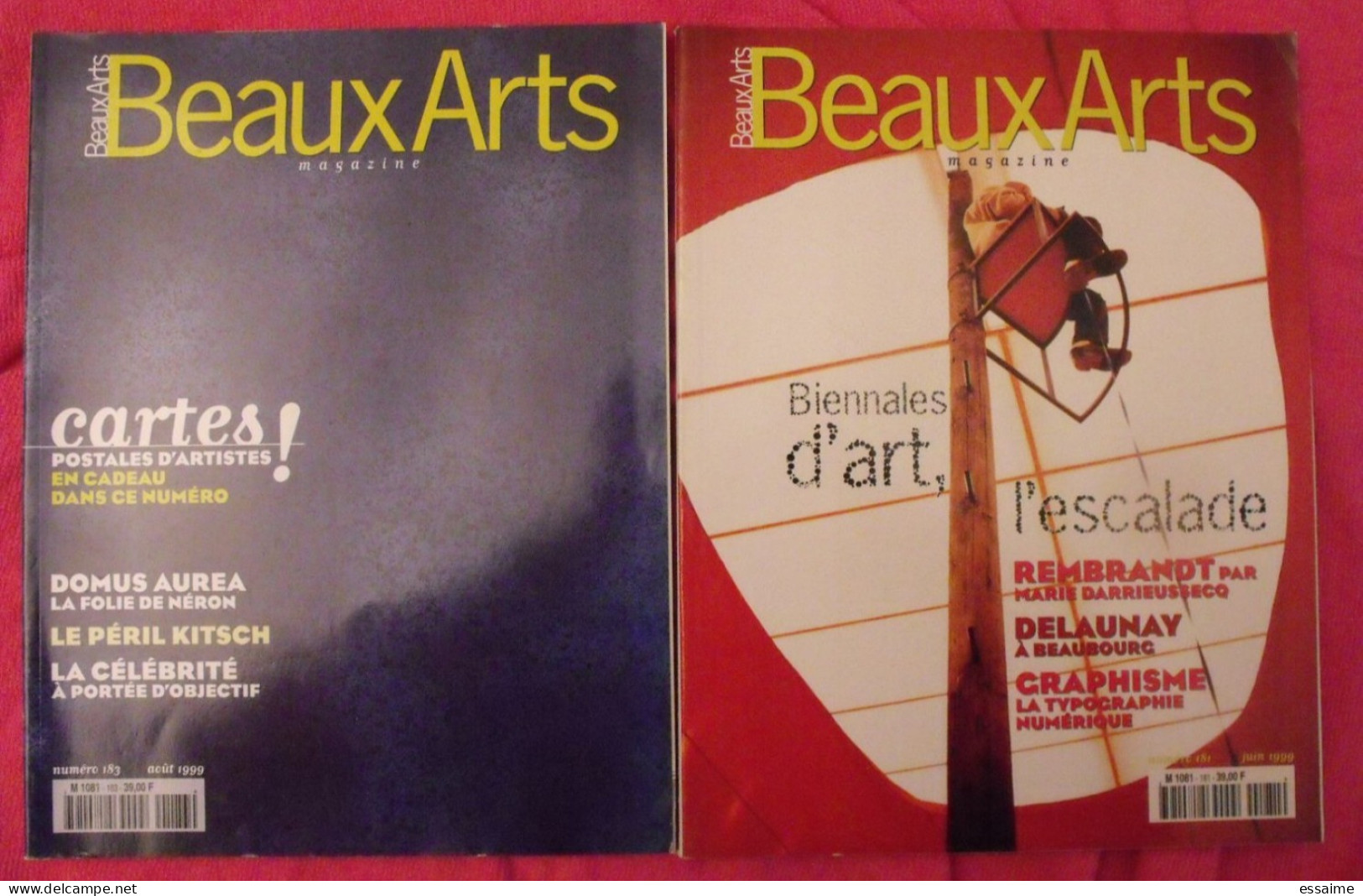 Lot De 10 N° De La Revue Beaux Arts 1999-2003. I,gres Gréco Van Dyck Rembrandt Fiac Fauve Gauguin Erro Hybert Delaunay - Arte